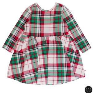 RuffleButts Christmas Knit Long Sleeve Twirl Dress
Color: Dashing Dreams Plaid